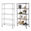 5Tier Metal Storage Rack on Wheels Shelving Wire Shelf Kitchen Office Stand Unit