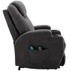 Electric 8 Point Massage Fabric Riser & Recliner Chair Heated Sofa Armchair Grey
