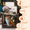 Large Pet Dog Crate See Through Glass Kennel Cage Strong Aluminum Frame Lockable