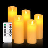 3 OR 5PCS LED Flameless Candles Remote Flickering Pillar Timer Battery Operated