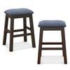 Set of 2 Bar Stools Counter Height Stool Rivet-Tufted Kitchen Dining Chair Grey