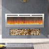Wall Electric Fire Fireplace Sliver Glass Inset Into 12Color Flame Warmer Heater