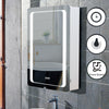 Illuminated Bathroom Mirror Cabinet With LED Light Clock Touch Sensor Wall-Mount
