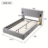 Upholstered Bed Frame Velvet 4ft6 Double Bed with Stereo, Charging & Lighting