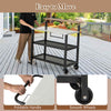 Outdoor Grill Cart Pizza Oven Stand with Flip-up Table & Trash Bag Holder