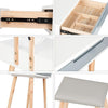 Dressing Table Vanity Set Makeup Table with LED Dimmable Light Mirror Stool Grey