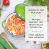 Non Stick Cast Iron Oven Proof Cooking Pot w/ Lid 4.7L Green, - By Nuovva