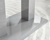 Grey High Gloss Large 6 Seat Rectangular Pillared Kitchen Dining Table
