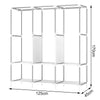 Canvas Wardrobe With Hanging Rail Shelving Fabric Clothes Storage Large Cupboard