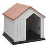 XL Plastic Dog Kennel Pet House Garden Indoor Outdoor Animal Shelter Bed+Door