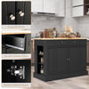 Kitchen Island Storage Cabinet Kitchen Island Table w/Drop Leaf Countertop Black