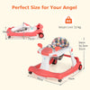 2-in-1 Baby Walker Foldable Activity Baby Push Walker w/Adjustable Height &Speed