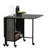 Drop Leaf Table Kitchen Table Extendable Dining Table with Wheels Grey