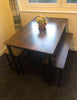Industrial Dining Table Vintage 2 Bench/Chairs Set Rustic Metal 4 Seater Kitchen