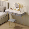 Dressing Table With 3 Drawers Mirror Stool Set Makeup Desk Vanity Table Bedroom