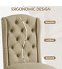 Dining Chairs Set of 2 Button Tufted Upholstered Dining Chairs with Wing Design