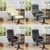 Leather TV Recliner Chair w/ Footstool Armchair Home Office Lounger Cinema Seat
