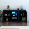 Modern TV Unit Cabinet Sideboard High Gloss 3 Door Cupboard with LED Light NEW