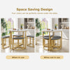 Dining Table and Chairs Set of 4 Space-Saving Kitchen Table Stools w/ Metal Legs