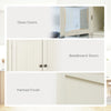 Kitchen Cupboard, 5-tier Storage Cabinet with Adjustable Shelves, Cream