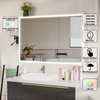 90x60cm Bathroom Mirror Cabinet Lighted Medicine Cabinet with Dimmable LED Light