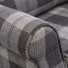 High Back Wing Back Chair Tweed Tartan Checked Grey Fireside Armchair
