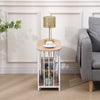 2-Tier Narrow Side Table for Living Room Sofa End Tables with Storage Slim