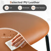 2Pcs Bar Stools Bistro Counter Height Stool Faux Leather Modern Dining Chair