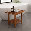 Shower Bath Seat Chair Stool Bench Non-Slip Safe Seat w/ Storage Shelf Organizer