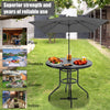Black Glass Rect/Round/Square Garden Table Bistro Outdoor BBQ Patio Dining Table
