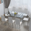 Extra Large 8-10 Seater Rectangular Tempered Glass Dining Table with Metal Legs