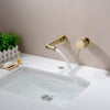 Bathroom Brass Concealed Basin Mixer Taps Sink Faucet Swivel Spout,Brushed Gold