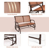 Outdoor Swing Glider Chair Cozy Patio Bench Steel Rocking Garden Loveseat Brown
