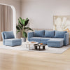 Flamaker Cord Corner Sofa Suite Set Footstool 3 Seater Grey Blue Beige Chairs