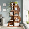 Tribesigns 5-Tier Corner Shelf, Modern Bookshelf & Plant Stand, Brown