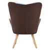 Modern Wing Back Armchair Lounge Chair Single Sofa With Footstool & Waist Pillow