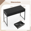 Compact Writing Desk with Heavy-Duty Metal Frame-Black