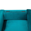 Modern Peacock Green Velvet Occasional Armchair Single Accent Chair W/2 Wheels