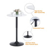 2x PU Leather Bar Stools&Round MDF Top Chromed Base Bar Table Height Adjustable