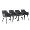Set Of 2 Grey Dining Chairs Faux Leather Office Chairs Padded Seat Kitchen