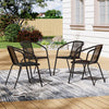 Garden Bistro Furniture Table Rattan Chairs Variable Shape with Umbrella Hole