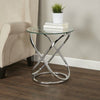 Coffee Table decore Clear Glass Round Side End Chrome Base-STB41/CH