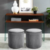 Round Footstool Pouffe Storage Ottoman Padded Seat Footrest Vanity Stool Chairs