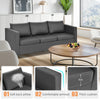 Faux Leather Upholstered Sofa Convertible Sectional Sofa Couches Living Room