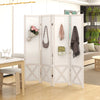 4 Panel Pegboard Room Divider Foldable Privacy Screen White
