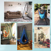 Adjustable Hammock Chair Stand Solid Steel Curved Stand Hanging Chair Rack Black