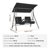 Uimoso 2-Seat Patio Swing Chair Outdoor Patio Swing with Adjustable Canopy Black