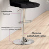 2x Chrome & Height Adjust Swivel Faux Leather Kitchen Breakfast Bar Stool