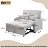 2 Seater Sofa Bed with Adjustable Backrest & Convertible Pull Out Bed Light Grey