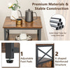 3-tier Industrial Nightstand Wooden Bedside Table End Table w/ 2 Flip Drawers
